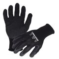 Azusa Safety Commander 13 ga. Polyester Work Gloves, Crinkle Latex Palm Coating, Black, XL CM4000